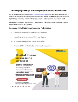 trending digital image processing projects
