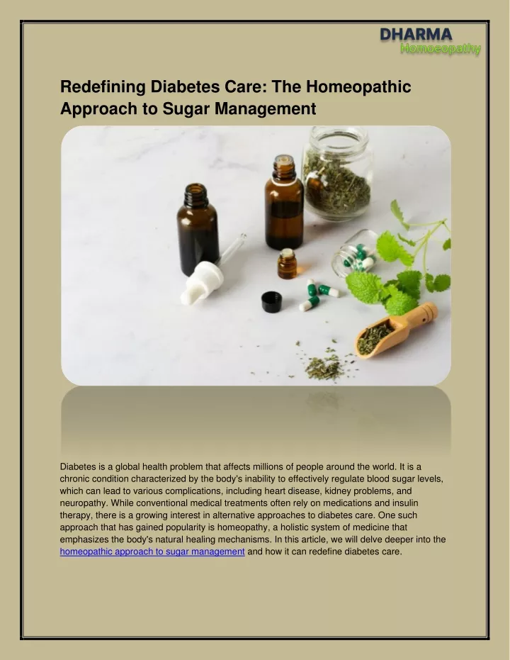 redefining diabetes care the homeopathic approach