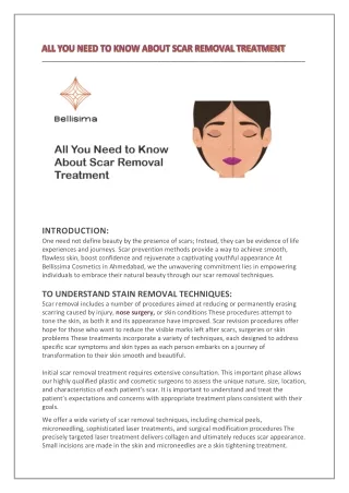 ALL YOU NEED TO KNOW ABOUT SCAR REMOVAL TREATMENT