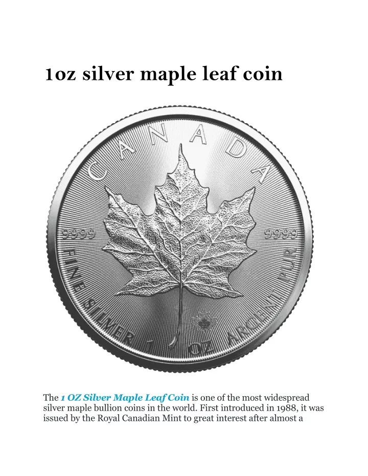 1oz silver maple leaf coin
