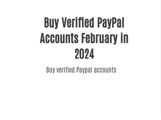 Buy Veriﬁed PayPal Accounts February in 2024