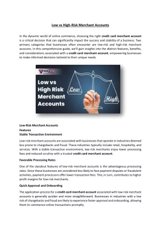low vs high risk merchant accounts