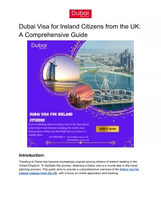 Dubai Visa for Ireland Citizens from the UK: A Comprehensive Guide