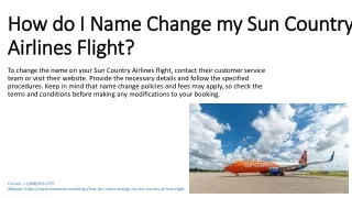 Sun Country Airlines Name Change Policy