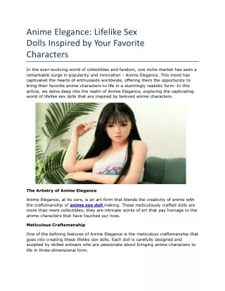 anime elegance lifelike sex dolls inspired