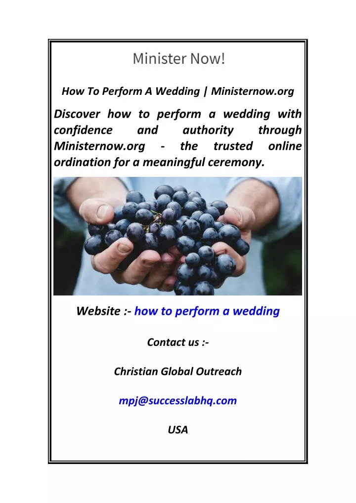how to perform a wedding ministernow org