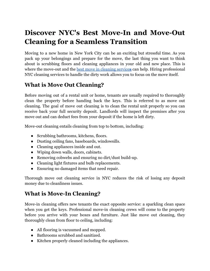 discover nyc s best move in and move out cleaning