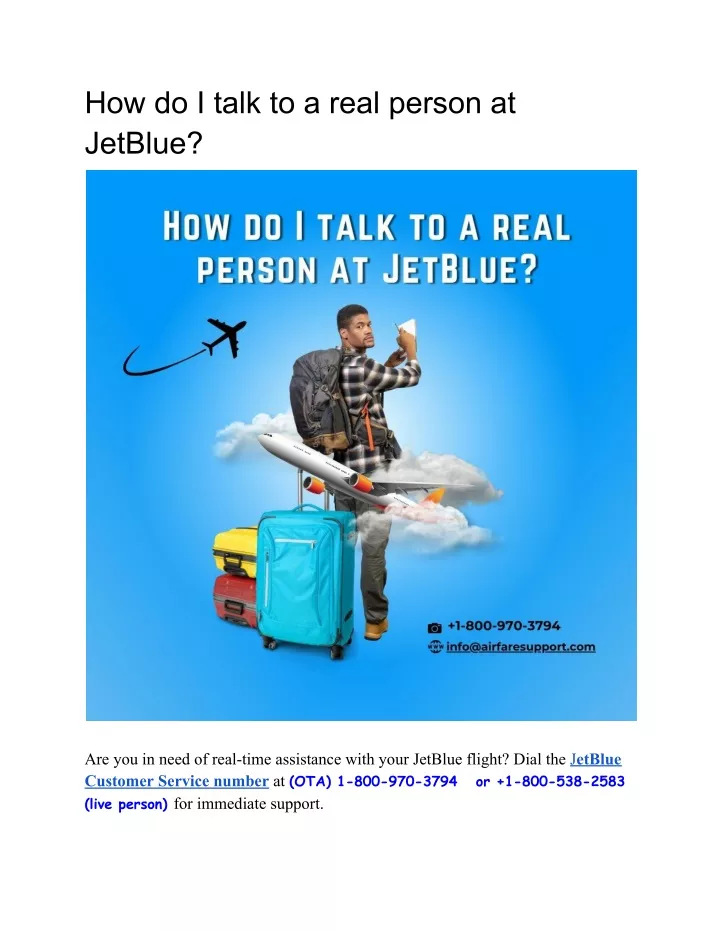 how do i talk to a real person at jetblue
