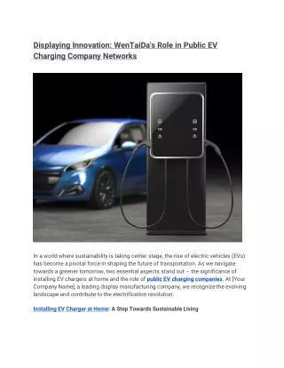 Displaying Innovation_ WenTaiDa's Role in Public EV Charging Company Networks