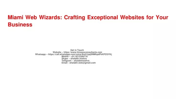 miami web wizards crafting exceptional websites for your business