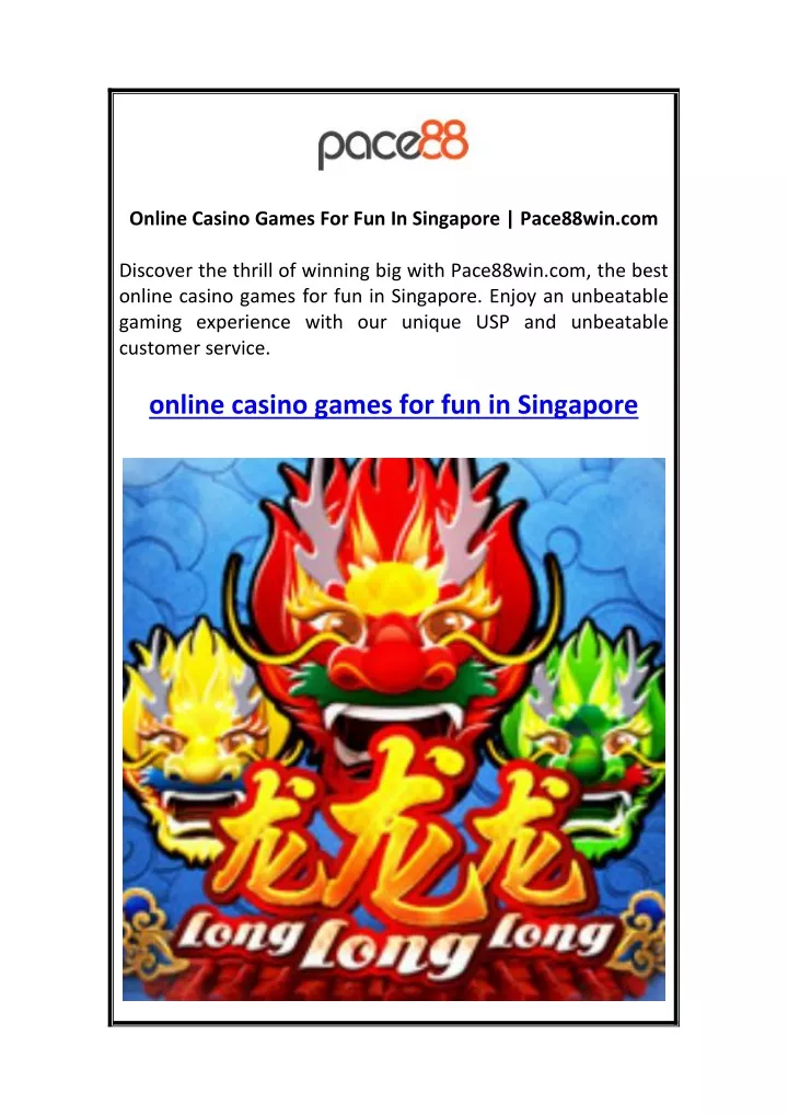 online casino games for fun in singapore