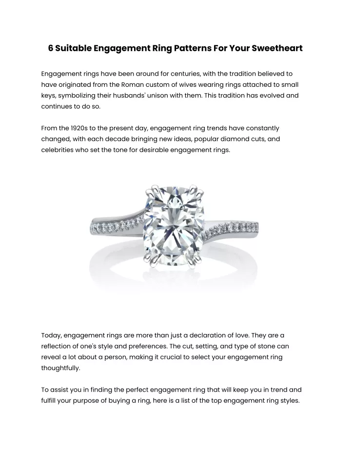 6 suitable engagement ring patterns for your