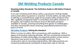 3M Welding Products Canada