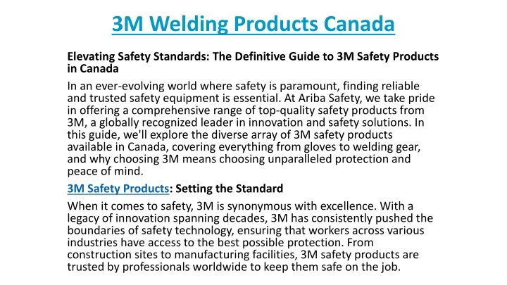 3m welding products canada