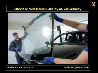 Effects Of Windscreen Quality on Car Security