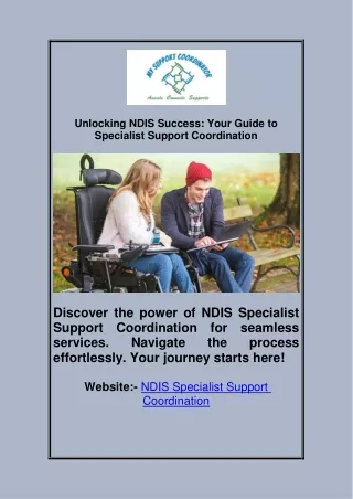 Unlocking NDIS Success: Your Guide to Specialist Support Coordination