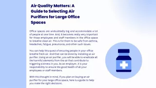 Breathe Clean in Your Office Space: MedicAir's Guide to the Best Air Purifiers