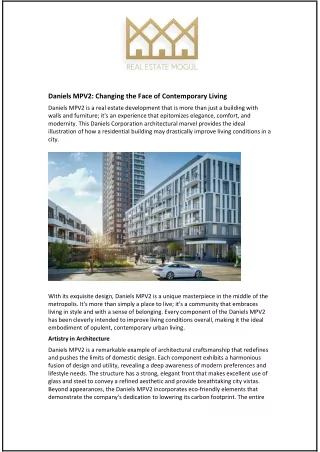 daniels mpv2 changing the face of contemporary