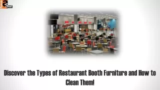 Discover the Types of Restaurant Booth Furniture and How to Clean Them!