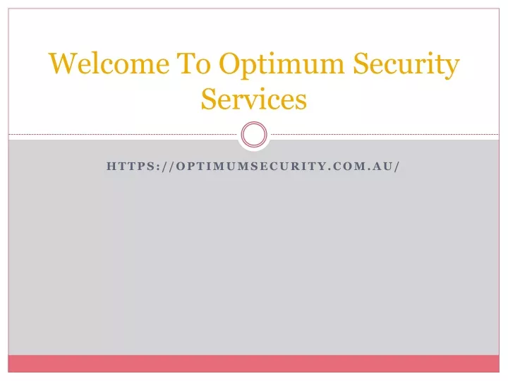 welcome to optimum security services
