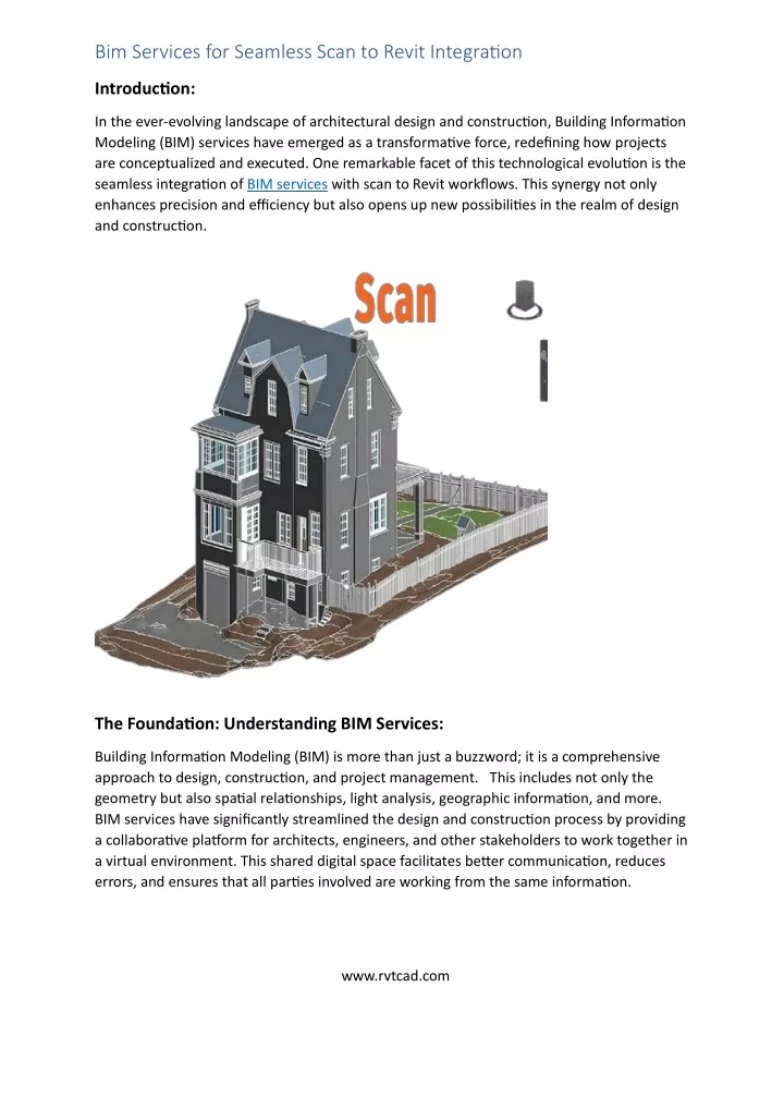 bim services for seamless scan to revit