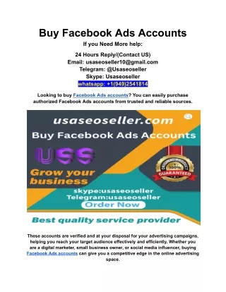 Buy Facebook Ads Accounts