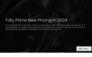 Tally Prime New Pricing in 2024.
