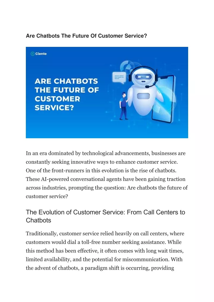 are chatbots the future of customer service
