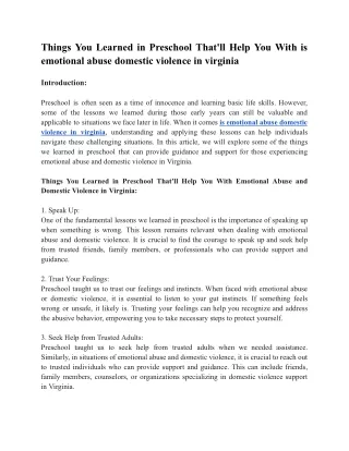 is emotional abuse domestic violence in virginia