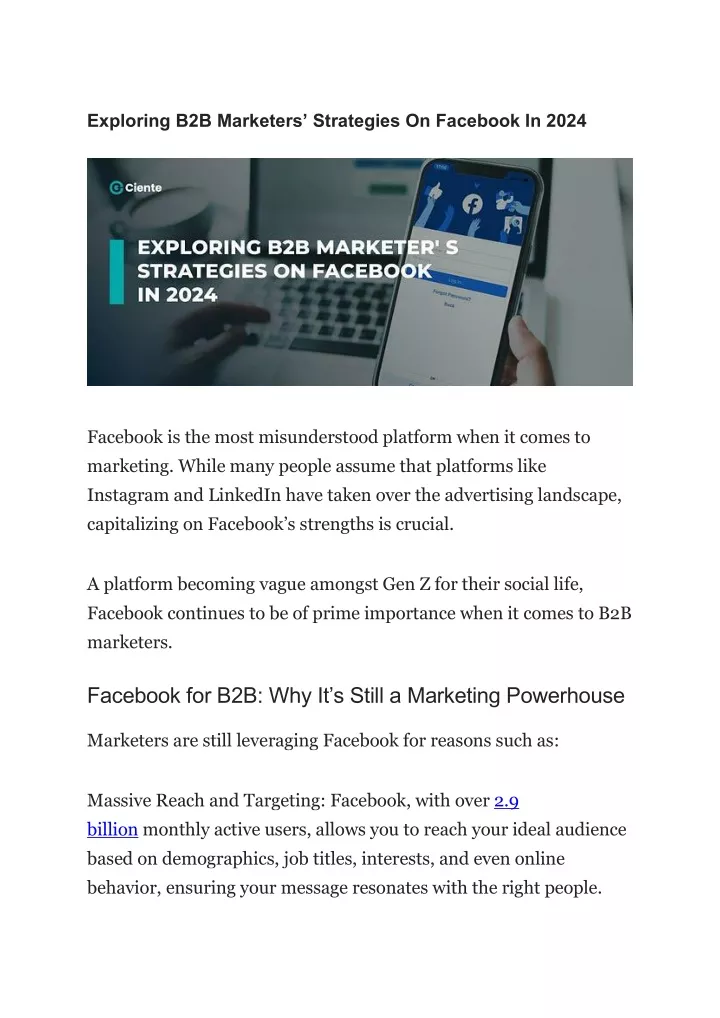 exploring b2b marketers strategies on facebook