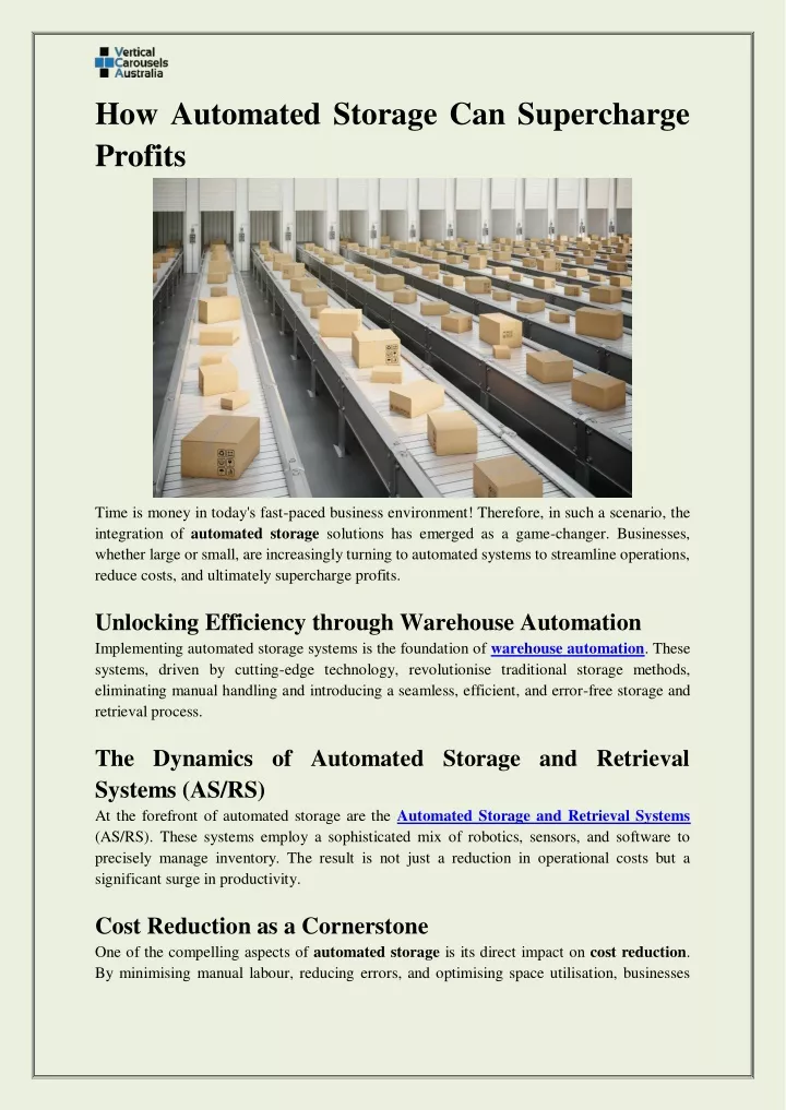 how automated storage can supercharge profits
