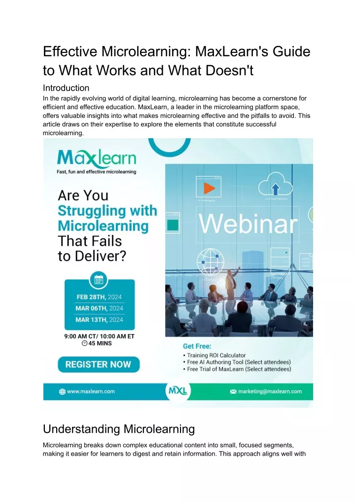 effective microlearning maxlearn s guide to what