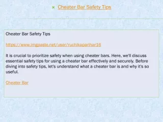cheater bar safety tips