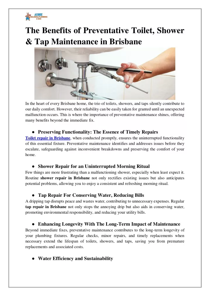 the benefits of preventative toilet shower