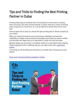 Tips and Tricks to Finding the Best Printing Partner in Dubai