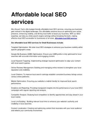 Affordable local SEO services