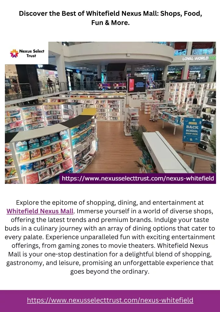 discover the best of whitefield nexus mall shops