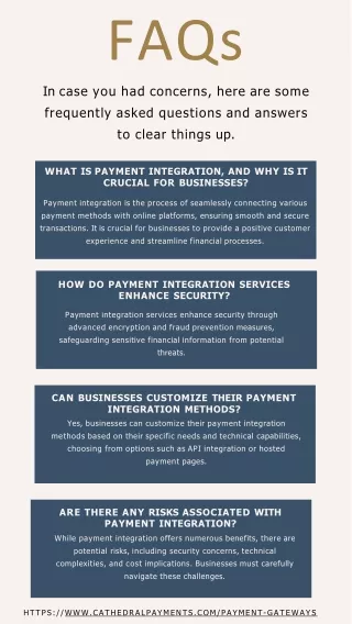 FAQs for Payment Integration Services