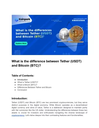 what is the difference between tether usdt