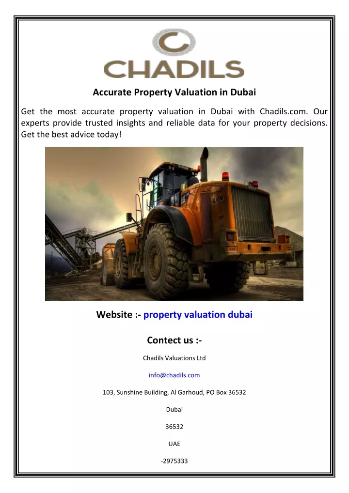 accurate property valuation in dubai