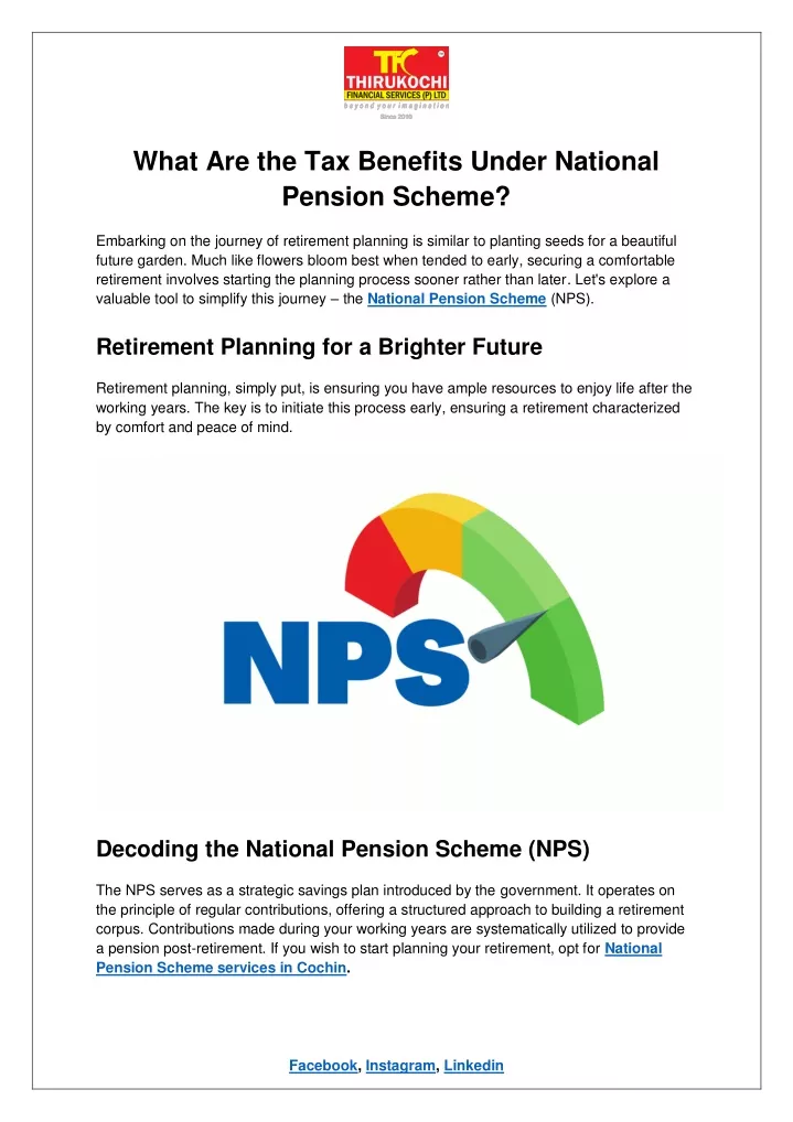 what are the tax benefits under national pension