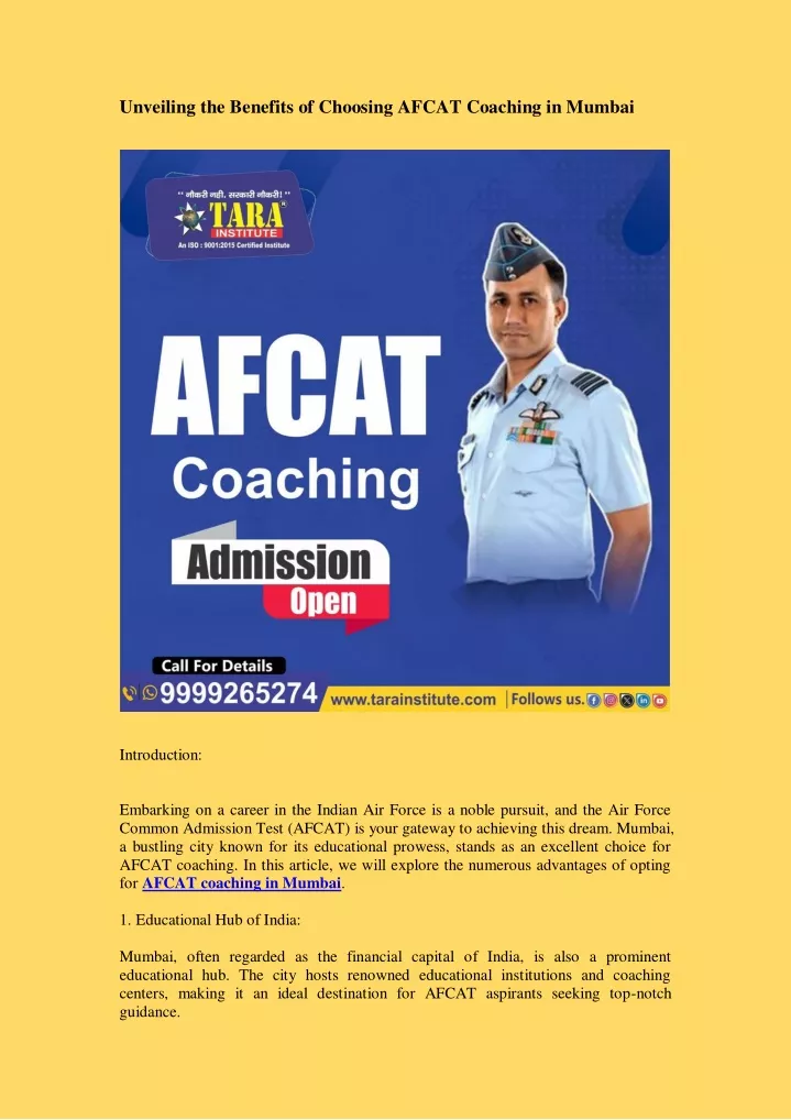 unveiling the benefits of choosing afcat coaching