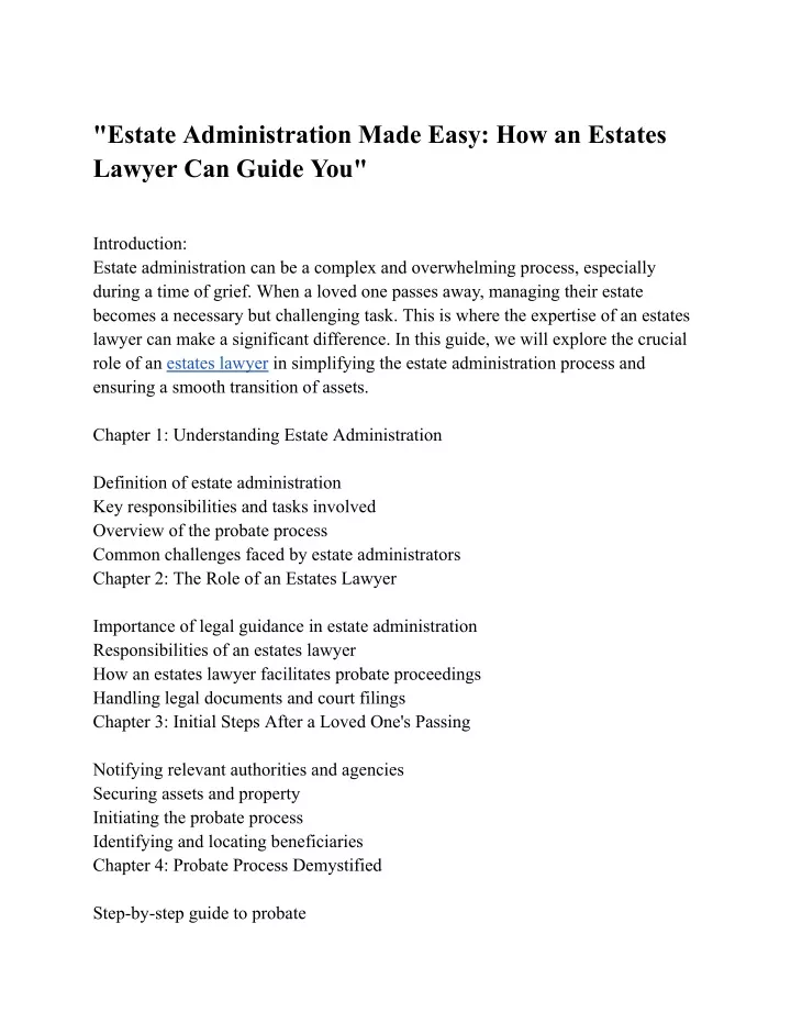 estate administration made easy how an estates