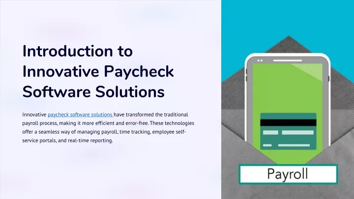 introduction to innovative paycheck software