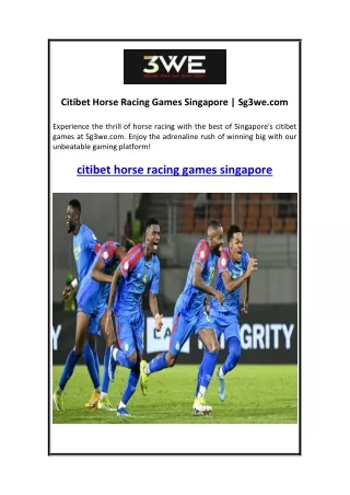 Citibet Horse Racing Games Singapore  Sg3we.com