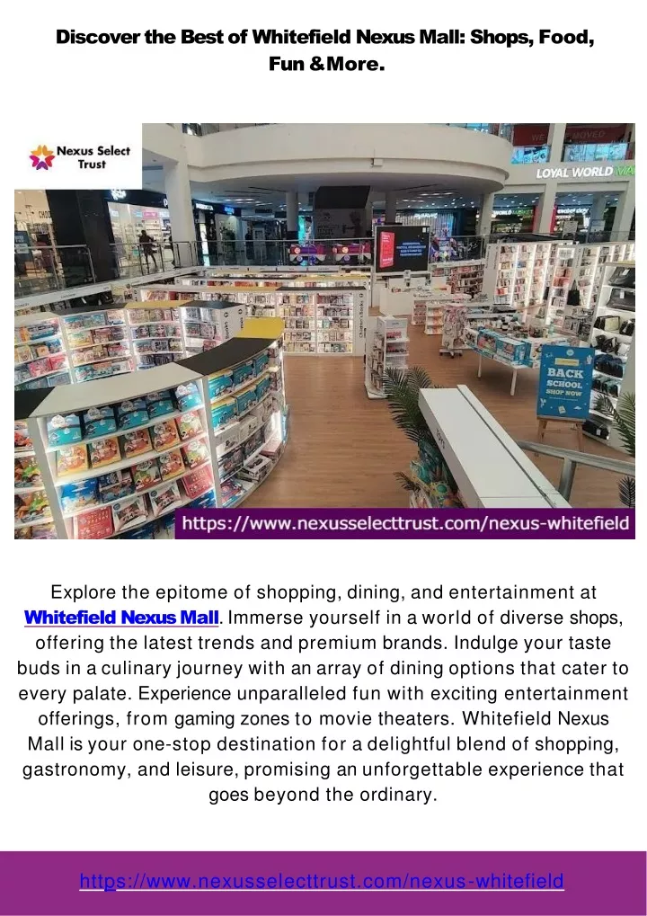 discover the best of whitefield nexus mall shops