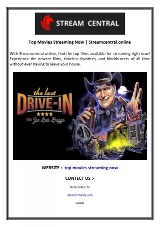 Top Movies Streaming Now  Streamcentral.online