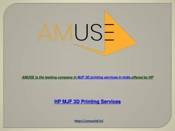 amuse is the leading company in mjf 3d printing