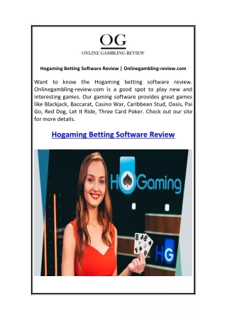 Hogaming Betting Software Review Onlinegambling-review.com