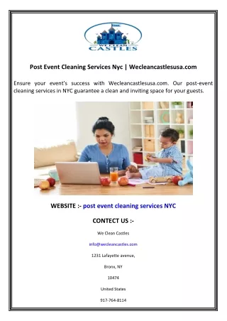 Post Event Cleaning Services Nyc  Wecleancastlesusa.com